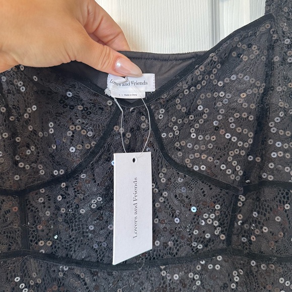 Elegant Black Lace Mini Dress - Picture 3 of 4